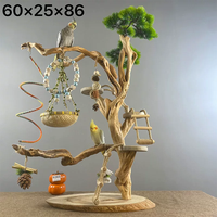 Support d'arbre et échelle en bois massif pour perroquet, perchoir, objet décoratif, jouets à mâcher, jouets pour l'usure du bec, stimulation mentale, jeu en cage intérieure - Vente en gros