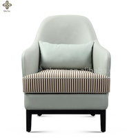 Canapé simple en cuir et tissu de luxe, fauteuil de salon, chambre à coucher, chaise confortable pour villa de luxe, appartement