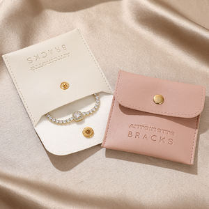 Bolsa de Joyería de Piel Sintética al por Mayor, Bolsa de Embalaje para Joyería con Botón a Presión, Bolsa para Collares y Anillos con su Propio Logotipo - Product Image 4