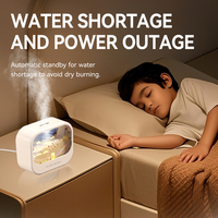 Mini Diffuseur d'Huiles Essentielles Paysage 250ml, Humidificateur d'Air Électrique de Bureau à Brume Froide, Veilleuse Colorée pour la Maison