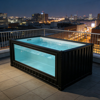 Piscine modulaire pour enfants en conteneur, combo spa, 20 pieds, conteneur d'expédition préfabriqué, piscine extérieure, écologique, durable