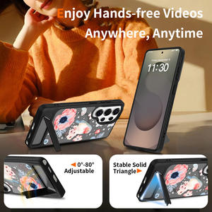 Étui de luxe pour Samsung S26 <span class=keywords><strong>Ultra</strong></span> avec support à bande, finition mate effet peau, étui magnétique pour téléphone portable avec motif personnalisé sur la coque arrière - Product Image 6