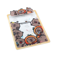 Tableau A4 de bureau en acrylique de dessin animé personnalisé, tableau d'écriture en plastique transparent Capybara mignon pour étudiants avec classeur