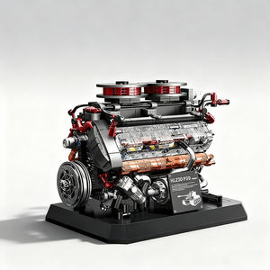 Kit de construction de blocs de construction de char Tiger <span class=keywords><strong>allemand</strong></span> de la Seconde Guerre mondiale 12GO 95008, moteur HL230, jouet éducatif STEM, cadeau, modèle de véhicule militaire de collection - Product Image 1