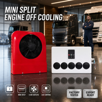 Unit AC Mini Split 9600btu DC12V/24V Kompresor Scroll Hemat Energi Senyap Universal untuk Mobil, AC Parkir Otomatis untuk Pekerja Lapangan