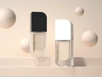 Flacon en verre pour fond de teint liquide personnalisé de 50 ml de qualité supérieure avec estampage à chaud et finition dorée de luxe, pulvérisateur de scellement