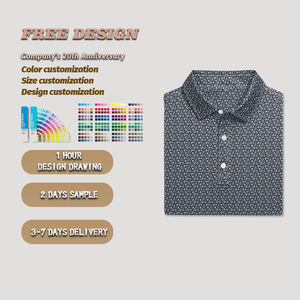 Camisetas deportivas de poliéster 100% ajustadas personalizadas OEM para hombre, 2 tonos para Polos, impresión Digital, logotipo bordado, Drift Golf - Product Image 6