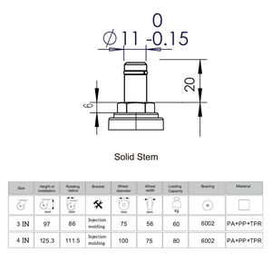 Prix usine équipement mobile médical 3 4 5 pouces PU TPR roulette pivotante blanche souple roulette de verrouillage type D roulette jumelle <span class=keywords><strong>médicale</strong></span> - Product Image 6