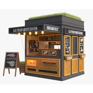 20ft Geprefabriceerde Bar Winkel 40 Ft Voedsel Winkelwagen All In One Pc Kiosk Koffie Container Winkel