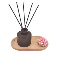 Bouteille diffuseur à roseaux en verre noir mat de 100 ml, vide, avec bâtonnets noirs, pour parfum, aromathérapie, décoration d'intérieur, pot d'emballage