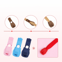 Cordon de serrage en plastique pour vêtements, antidérapant, pour lacets, bande élastique paresseuse, cordon de serrage extensible et réglable, clip d'extrémité coloré