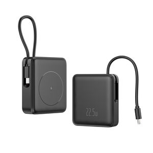 Banque d'alimentation sans fil 10000mAh avec écran LCD de conception cubique, gadgets électroniques en gros, câble de charge PD 20W intégré, livraison gratuite - Product Image 1