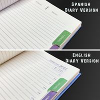 Cadeau promotionnel Agenda 2026 2027 365 jours avec impression de logo, agenda quotidien en cuir PU, carnet espagnol-anglais, carnet de notes, cadeau, carnet de journal