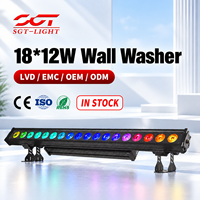 Projecteur LED mural étanche IP65 18x12W 6-en-1 RGBWA UV, contrôle DMX512 par points, pour éclairage extérieur de façade de bâtiment et aménagement paysager