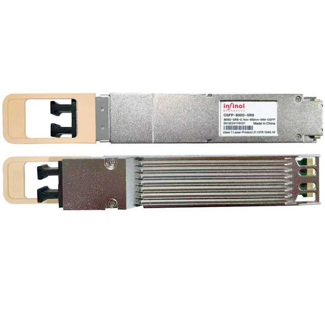 800G OSFP Transceiver SR8 DR8 DR4 FR4 FR8 SMF MMF 850/1310nm MPO16 APC 2km 10km for Silicon Photonics Data Center Interconnect