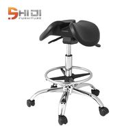 Chaise de selle pivotante avec dossier réglable en hauteur tabouret médical d'hôpital antistatique chaise ESD
