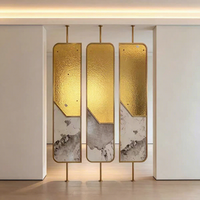 Paravent de luxe moderne doré, écran de séparation décoratif à motif marbré pour la maison, le bureau, l'hôtel, l'entrée