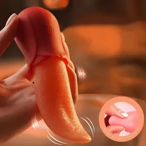 流行逼真舔舌玫瑰振动器女性乳头阴蒂刺激成年女性夫妇性玩具