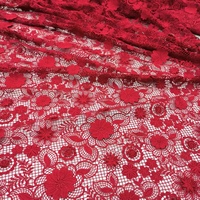 Appliques florales 3D en dentelle guipure brodée, paillettes écologiques, tissu en cordon soluble dans l'eau, robes africaines de haute qualité pour femmes