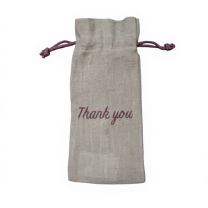 Pochette cadeau en jute écologique avec cordon de serrage, sac à vin réutilisable, porte-bouteille en jute naturel, emballage cadeau fabriqué au Bangladesh - Product Image 2