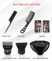 Sèche-cheveux professionnel ionique de qualité salon, 5 vitesses, air chaud et froid, température constante, coiffeur 3-en-1 pour hôtel, camping-car et usage domestique
