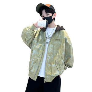 Manteau d'automne pour garçon, nouveau style coréen, manches longues, fermeture éclair, vêtements tendance, veste à capuche pour garçon en couleur <span class=keywords><strong>camouflage</strong></span> - Product Image 5