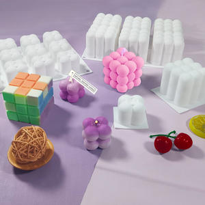 Producto en línea caliente 6 Cavidad Single 3D Cube Baking Mousse Cake Mold Magic Square Cloud Moldes de velas de silicona grandes - Product Image 2