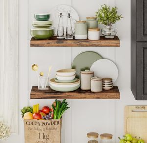 देश शैली लकड़ी के फ्लोटिंग शेल्फ दीवार लटकाने वाले लिविंग रूम रसोई चौड़ा लकड़ी की दीवार फ्रेम - Product Image 6