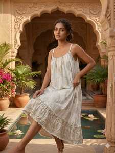 Robe bohème pour femme – Robe longue légère sans manches avec imprimé pour les vacances d'été, les stations balnéaires et les tenues décontractées - Product Image 2