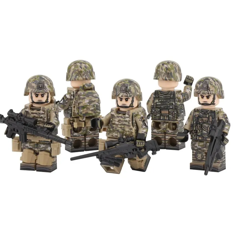 101 Camouflage American Special Forces Military Soldier Series Army Warrior with Weapon Mini Figure Set Building Block Kids Toys