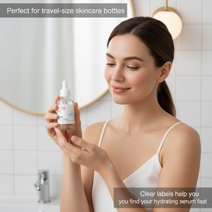 Etiquetas de vinilo personalizadas, coloridas y duraderas, adecuadas para productos de cuidado de la piel, cosméticos y botellas de vidrio. - Product Image 2