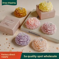 Bougie aromatique artisanale en forme de fleur en cire de soja et de paraffine - Cadeau créatif pour la fête des mères - Cadeau pour rehausser l'ambiance