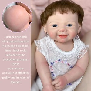Poupée de mode en silicone de 18 pouces, corps entier, cheveux implantés, fille réaliste, poupée reborn, jouet doux, aspect bébé nouveau-né, faite à la main - Product Image 6