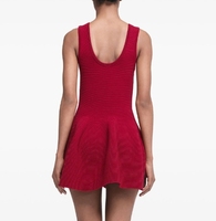 Couleur unie Design minimaliste sans manches encolure carrée fines bretelles construites longues femmes robe en tricot été