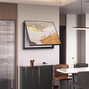 Pintura Decorativa Abstracta Moderna, Impresión en Porcelana de Cristal, Marco Rectangular Negro, Arte Mural Móvil para Caja de Distribución - Product Image 1