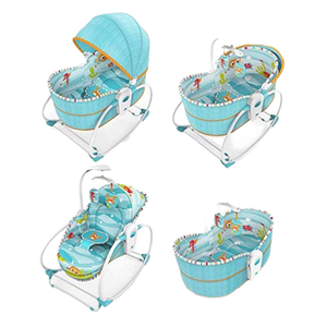 3 en 1 Berceau à bascule pour nouveau-né, lit de voyage portable, motif dessin animé, marque OEM, berceau de sécurité, moustiquaire en plastique, offre spéciale - Product Image 1