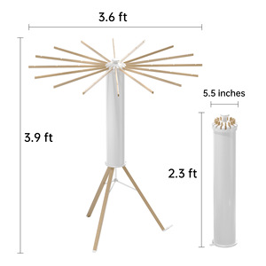 Séchoir <span class=keywords><strong>à</strong></span> <span class=keywords><strong>linge</strong></span> rotatif en bois Octopus, support pliable pour vêtements, gain de place, pour intérieur et balcon - Product Image 3
