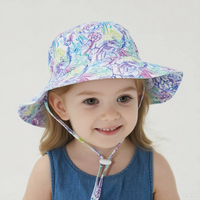 Chapeaux d'été pour bébés Logo imprimé personnalisé Chapeaux de pêcheur réversibles Nouveau pare-soleil respirant pour garçons filles Plage Randonnée Cartoon