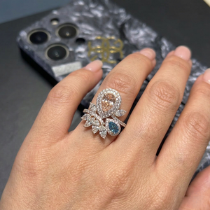 Bague en or de luxe certifiée IGI de qualité supérieure pour femmes, pierres étincelantes, bijoux élégants et modernes pour un usage quotidien - Product Image 5