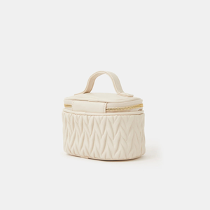 <span class=keywords><strong>Estuche</strong></span> <span class=keywords><strong>de</strong></span> Maquillaje Portátil <span class=keywords><strong>de</strong></span> Viaje <span class=keywords><strong>de</strong></span> Alta Calidad, <span class=keywords><strong>de</strong></span> Lujo, en PU Crema, con Cierre, Elegante y Duradero <span class=keywords><strong>para</strong></span> <span class=keywords><strong>Mujer</strong></span> - Product Image 4