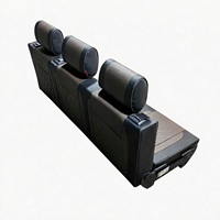 Siège de fourgonnette universel réversible 3 places, lit pliable double face, banquette 2-en-1 en cuir PU, pièces de modification automobile