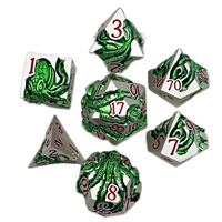 Vente en gros usine – Ensemble de dés métalliques D&D RPG personnalisés avec logo, dés polyédriques pour jeu de table Dungeons & Dragons Octopus
