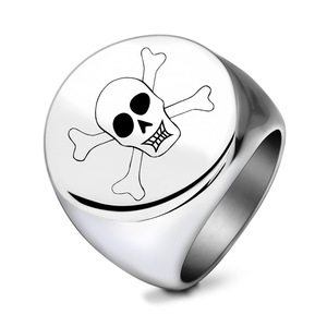 Stainless Steel Skull <b>Ring</b> 22mm 18mm Polished Men's Jewelry Gift Round Square Shape Geometric Design - Product Image 2