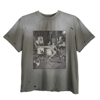 T-shirt en coton personnalisé avec logo, streetwear, impression DTG, pour homme, t-shirt vintage lavé, haute qualité