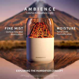 Humidificateur ultrasonique Volcano 80mL/h, diffuseur d'arômes portable à nano-brume, lumière LED - Product Image 6