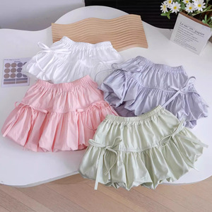 Gonna per Bambina 2026 Estiva con Fiocchi in Tulle Tinta Unita Rosa Bianco Viola Verde - Product Image 2