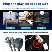 Cable de Alimentación Todo en Uno Starry Sky de 100W, Cable de Carga para Auto Tipo-C de Aleación de Aluminio con Pantalla Digital USB y Conector para Encendedor de Cigarrillos