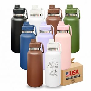 <b>Double</b> <b>Walled</b> Stainless Steel Powder Coated Outdoor Tumbler Vacuum Insulated 32Oz Sports Water Bottle for Laser Engraving - Product Image 1
