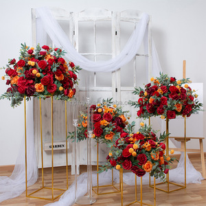 Centro de Mesa Romántico con Rosas Artificiales en Forma de Bola para Decoración de Escenarios de Boda y Fondos de Floristería - Product Image 4