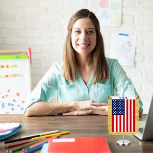 Drapeau miniature <span class=keywords><strong>Jordan</strong></span> personnalisé, drapeau en satin <span class=keywords><strong>Jordan</strong></span> avec pompons dorés pour rétroviseur de voiture, fenêtre, mur, bureau, maison - Product Image 5